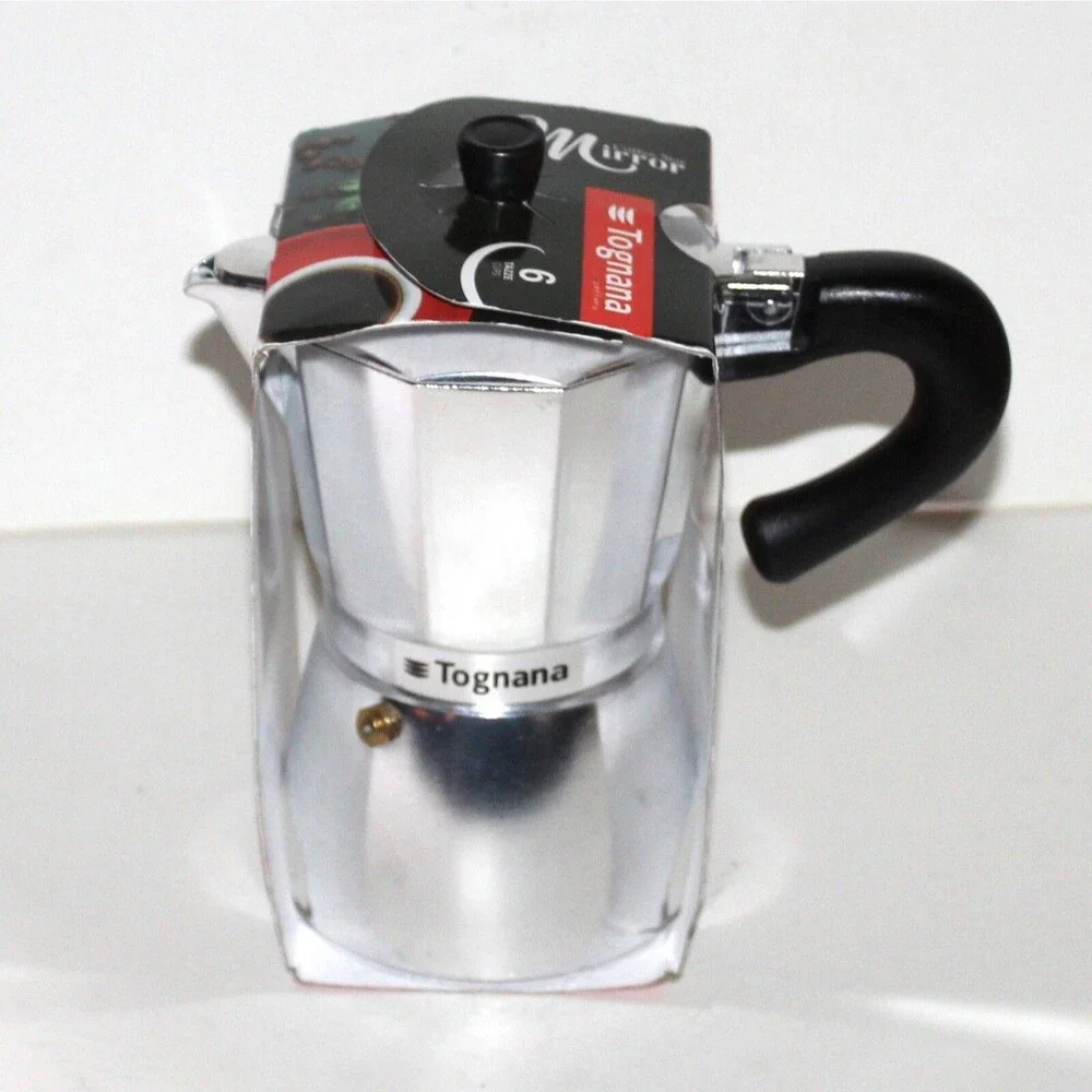 Tognana Italian Espresso Coffee Maker cast aluminum metal 6 cups NEW